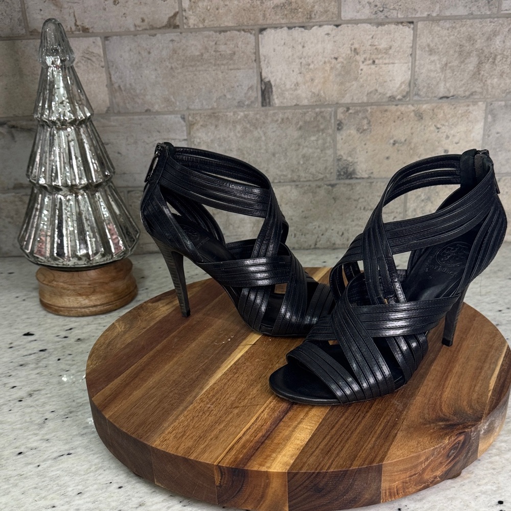Tory Burch Black Strappy Heels
